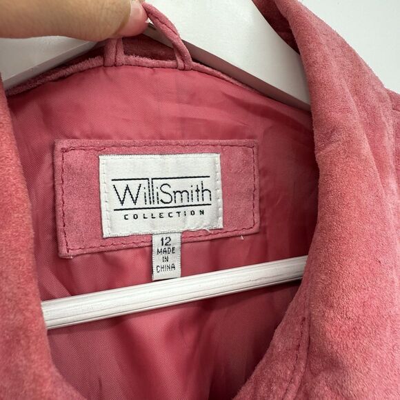 Willi Smith Vintage Pink Suede Leather Button Front Jacket Size 12 - Picture 5 of 10